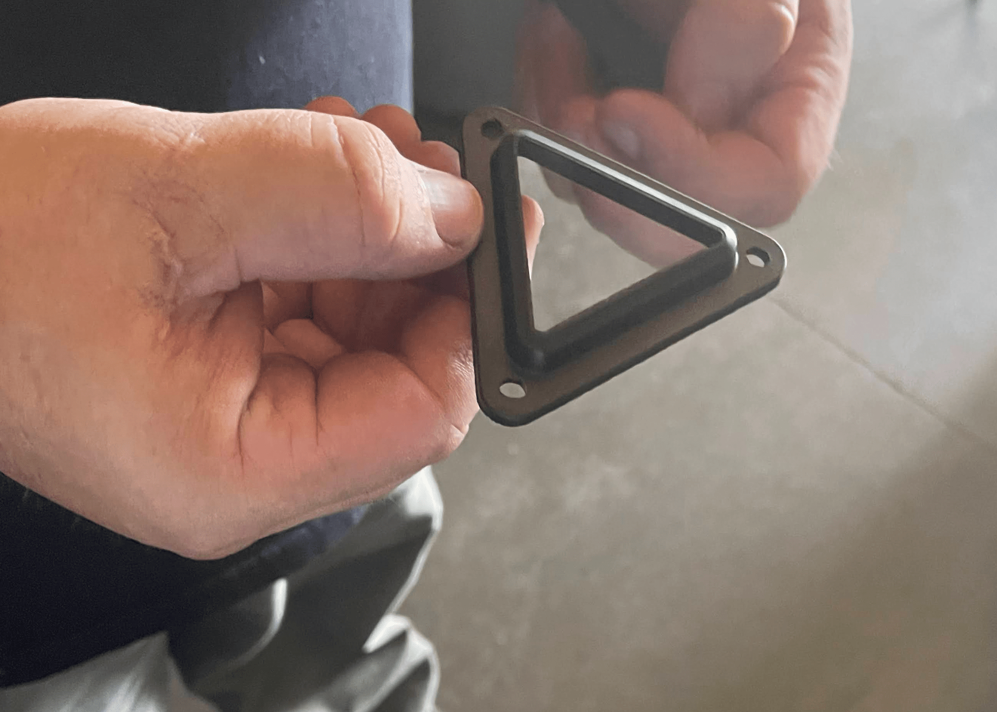 Triangular precision-machined part from CMDI in Ivanhoe, Virginia